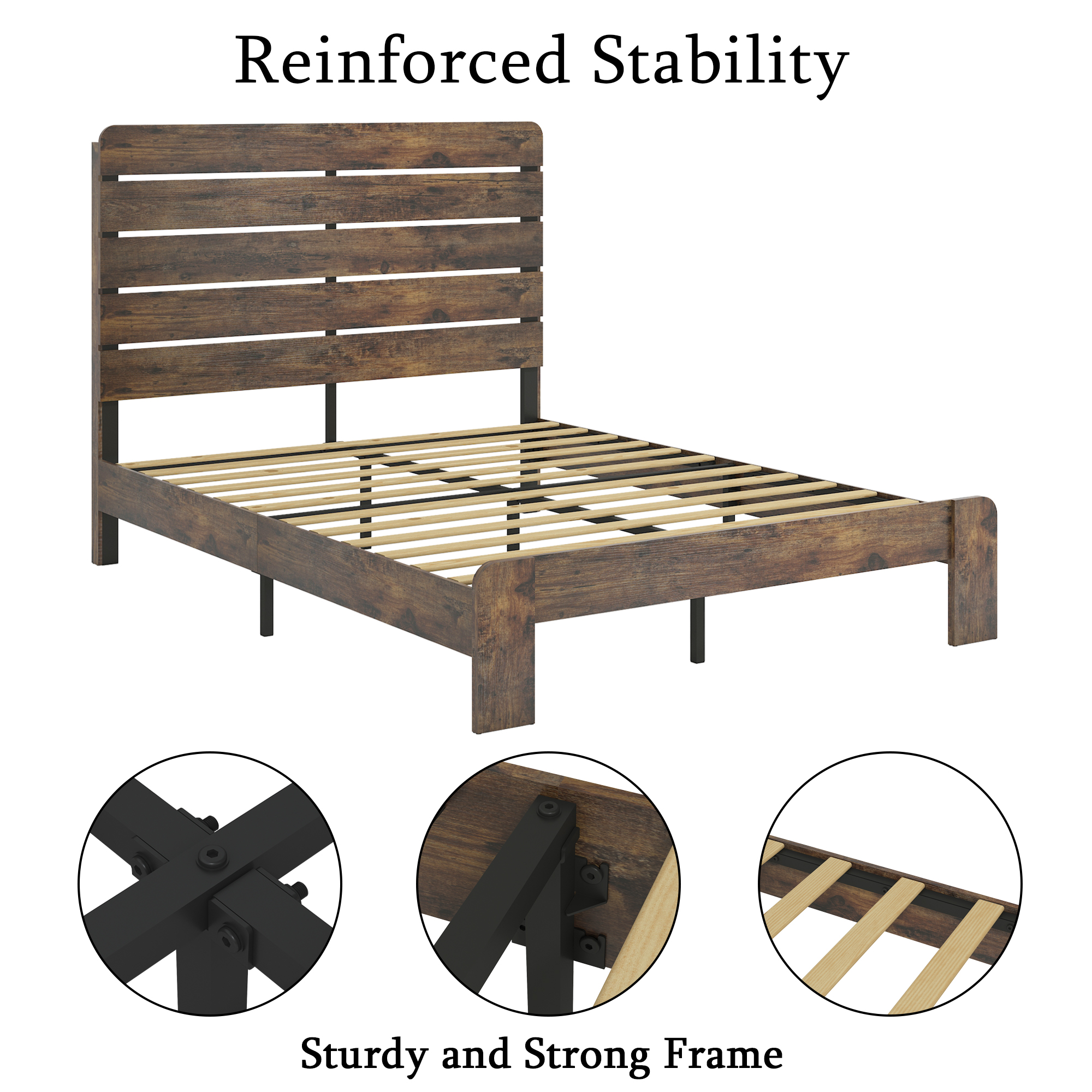 King Size Wood Platform Bed Frame