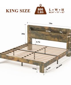 King Size Bed Frame with Large Under Bed Storage