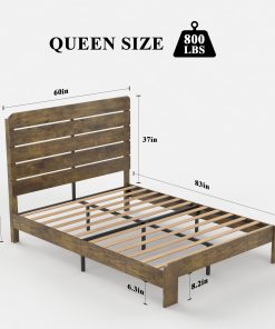 Queen Size Wood Platform Bed Frame