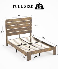 Full Size Wood Platform Bed Frame