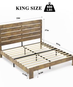 King Size Wood Platform Bed Frame