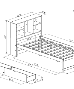 Twin Size Bed Frame With Built-in USB Port