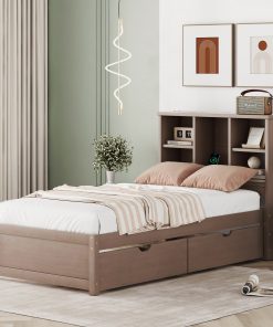 Twin Size Bed Frame With Built-in USB Port