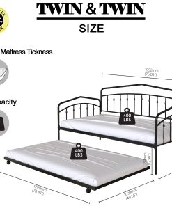 Fox Twin Daybed With Twin Trundle, Black