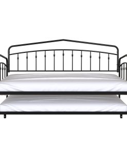 Fox Twin Daybed With Twin Trundle, Black