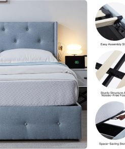 Full Size Bed Frame with Gas Lift