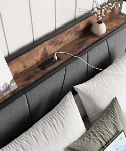 Solid Full Size Platform Bed with 2 Drawers