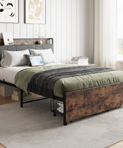 Solid Full Size Platform Bed with 2 Drawers
