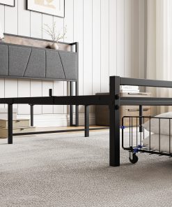 Solid Full Size Platform Bed with 2 Drawers