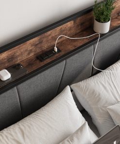 Solid Queen Size Platform Bed with 2 Drawers