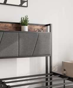 Solid Queen Size Platform Bed with 2 Drawers