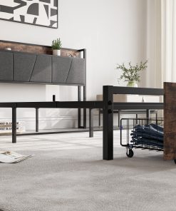 Solid Queen Size Platform Bed with 2 Drawers