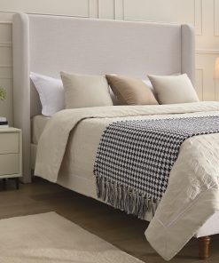 Hayden Upholstered Wingback Bed, Queen Size