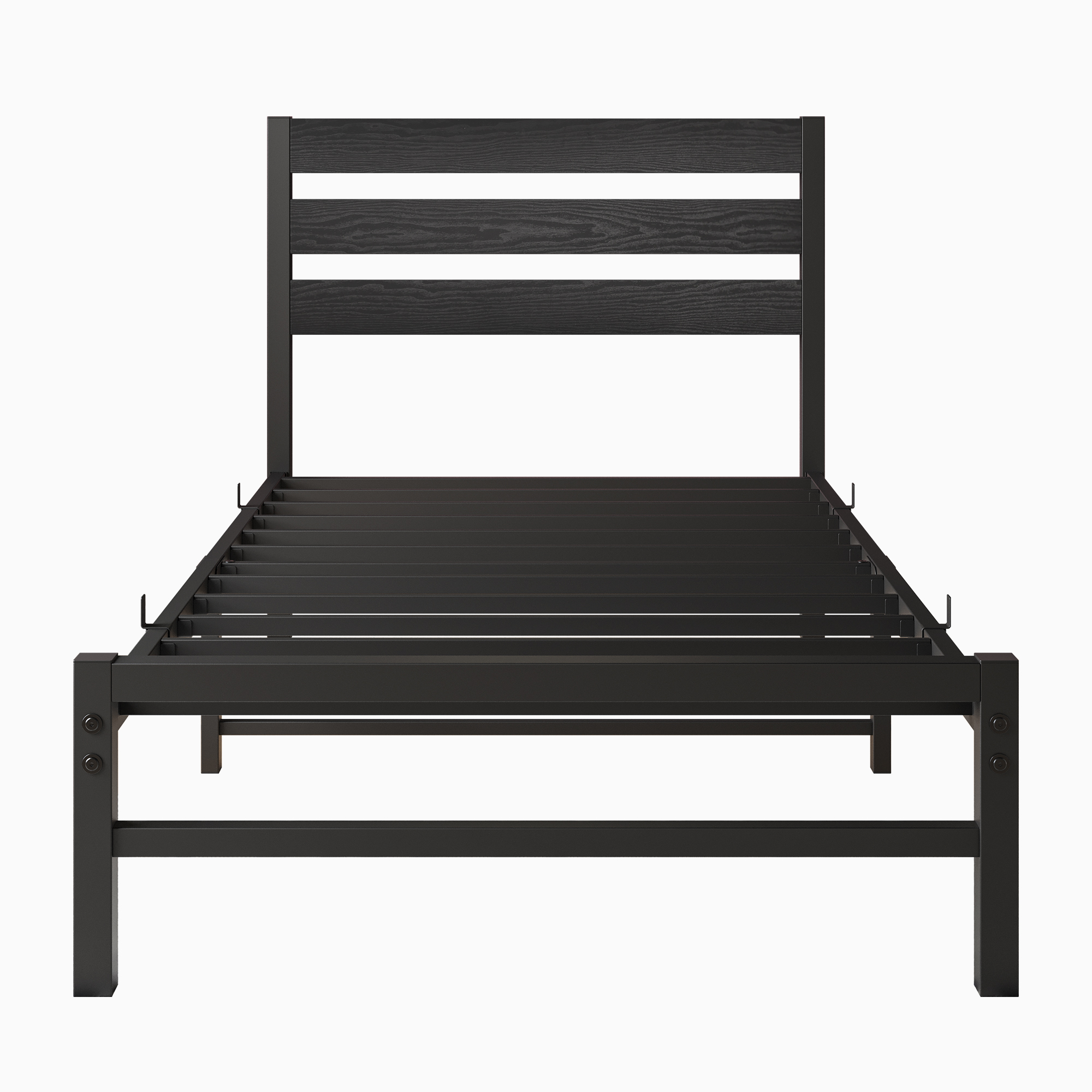 Twin Size Platform Bed Frame With Headboard