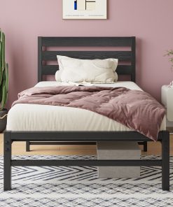 Twin Size Platform Bed Frame With Headboard