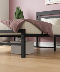 Twin Size Platform Bed Frame With Headboard