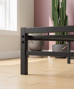 Twin Size Platform Bed Frame With Headboard