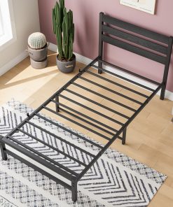 Twin Size Platform Bed Frame With Headboard