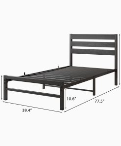 Twin Size Platform Bed Frame With Headboard