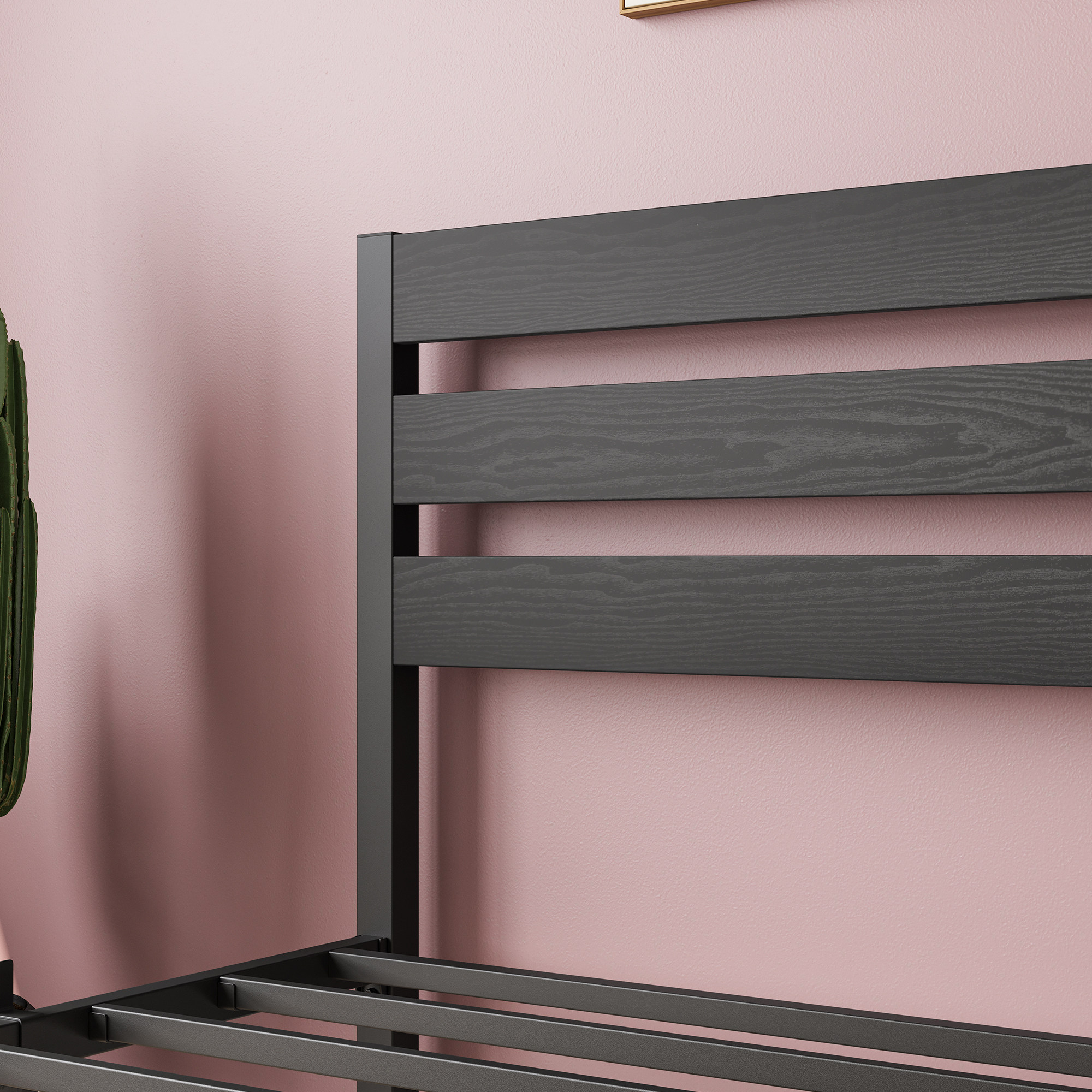 Twin Size Platform Bed Frame With Headboard