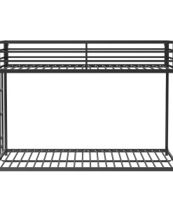 Metal Twin Over Full Bunk Bed with Ladder and Guardrails