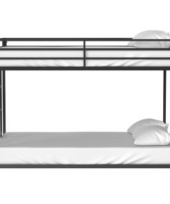 Metal Twin Over Full Bunk Bed with Ladder and Guardrails