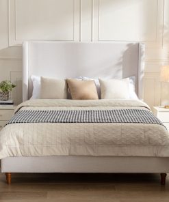 Hayden Upholstered Wingback Bed, Queen Size