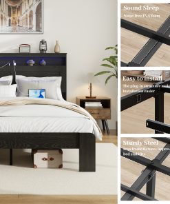 King Size Platform Bed with Large Under Bed Storage