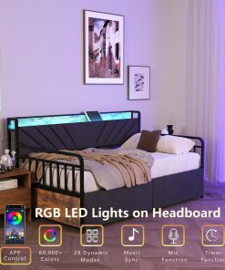 Sturdy Metal Twin Daybed With Drawers