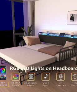 Sturdy Metal Twin Daybed With Trundle