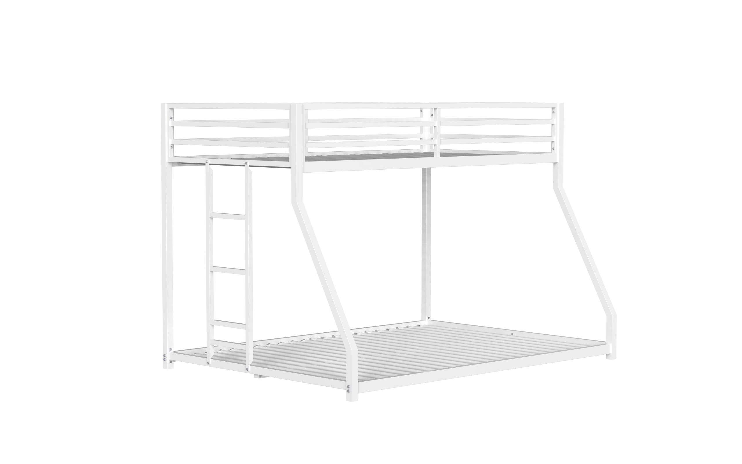White Twin Over Full Bunk Bed For Kids And Adult