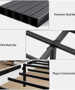 Wood Platform Bed Frame with Headboard, KIng