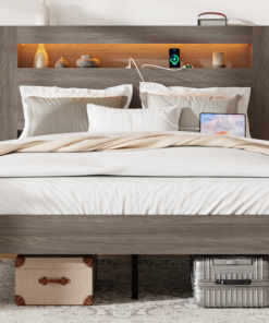 Full Size Bed Frame with Large Under Bed Storage