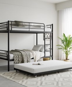 Metal Twin over Twin Bunk Bed With Trundle