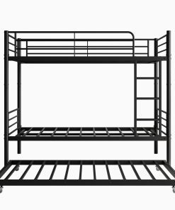 Metal Twin over Twin Bunk Bed With Trundle