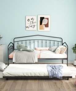 Fox Twin Daybed With Twin Trundle, Black