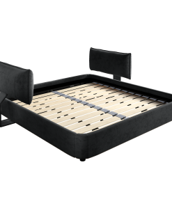 King Size Cloud Bed Frame with Oversized Padded Movable Headboard