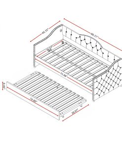 Twin Size Upholstered Daybed with Trundle and USB Charging