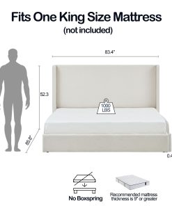 Carmen Upholstered Wingback Bed