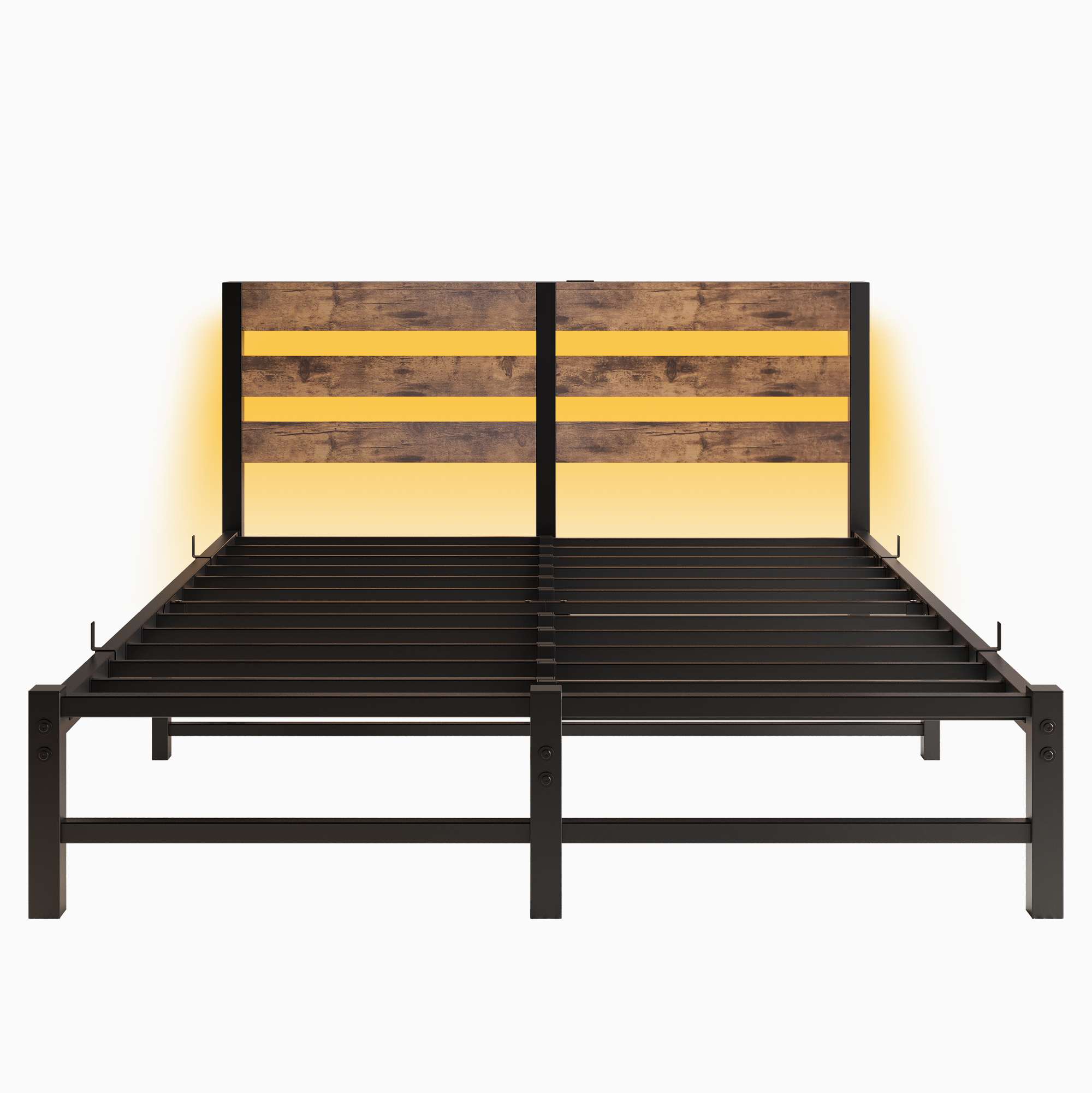 Queen Size Metal Bed Frame with Headboard