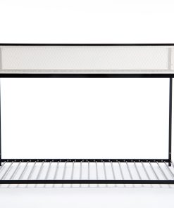 Black Twin Over Twin Bunk Bed With White Mesh Guard Rail