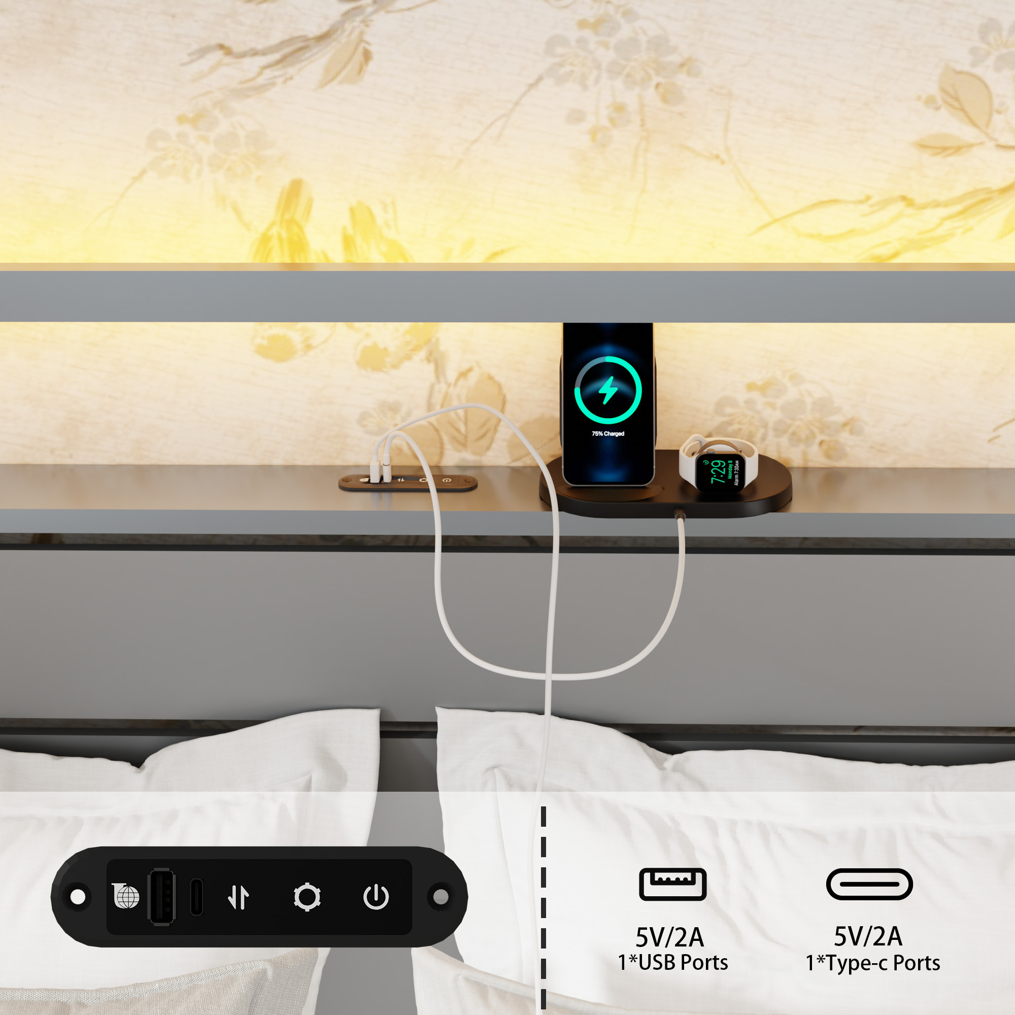 Metal Queen Size Bed Frame With Headboard