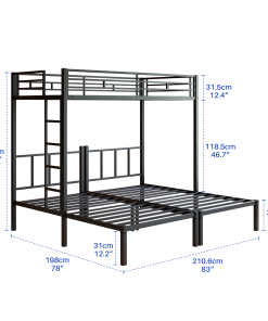 Metal Twin Over Twin Over Twin Bunk Bed