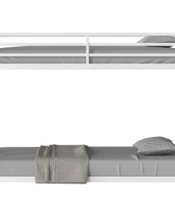 White Twin Over Twin Bunk Bed For Kids And Adult