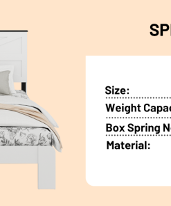 Wood Platform Bed Frame with Headboard, KIng