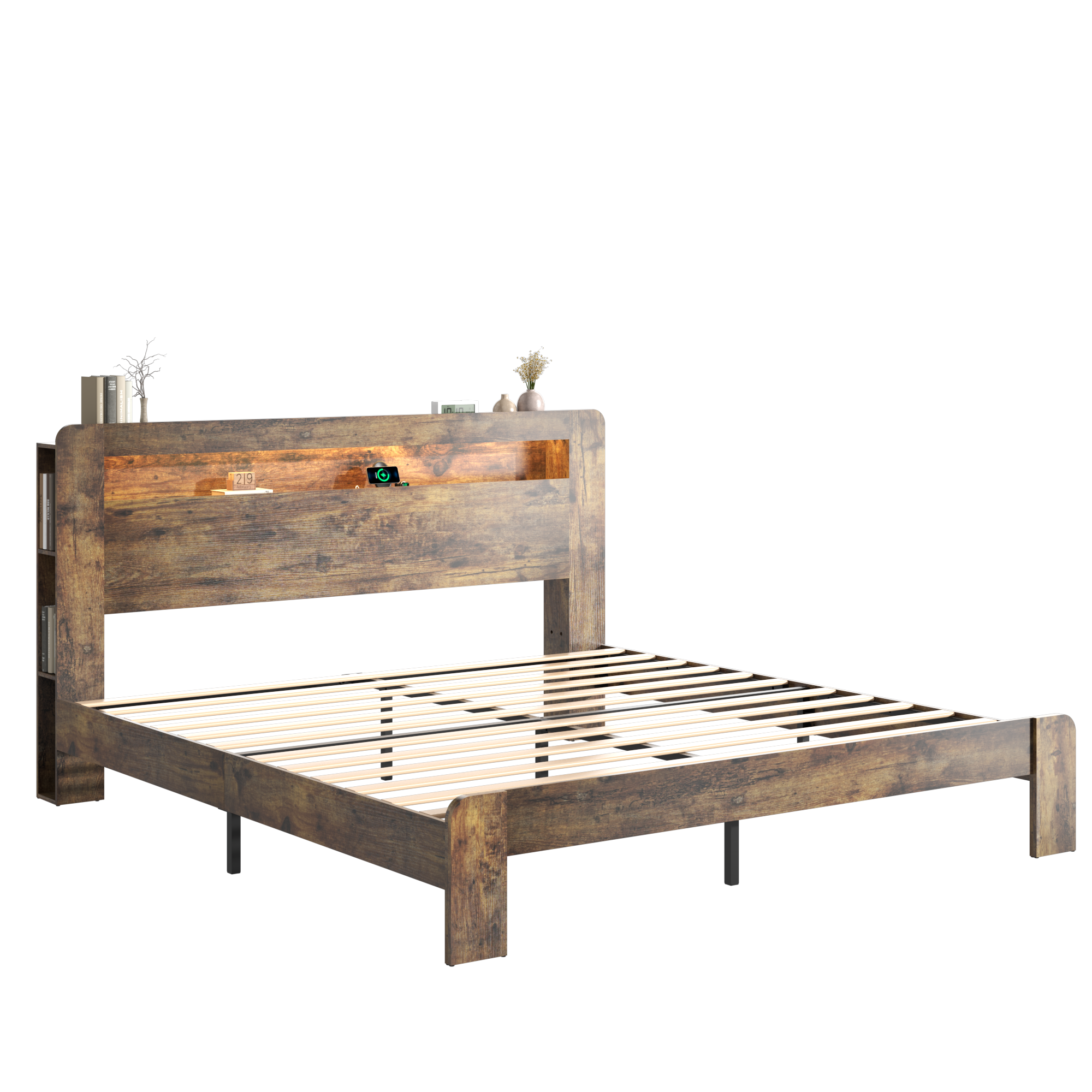 Wood Platform Bed Frame With Storage - Image 8