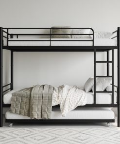 Metal Twin over Twin Bunk Bed With Trundle