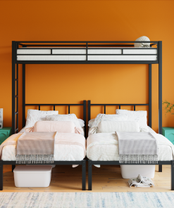 Metal Twin Over Twin Over Twin Bunk Bed
