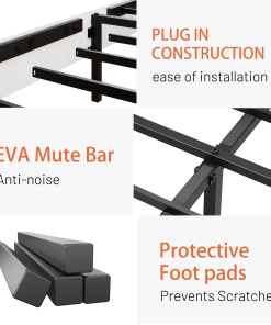 Queen Bed Stand With Charging Station All-Wood Bed Frame