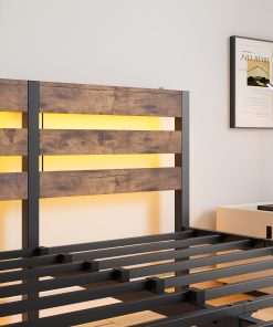 Queen Size Metal Bed Frame with Headboard